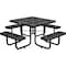 Global Industrial Square Picnic Table, Black, Perforated Metal, 46 in L, 29-1/2 in H Overall 694551BK - alternate 1